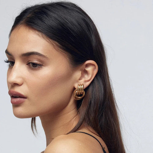 Elara Gold Twist Earrings